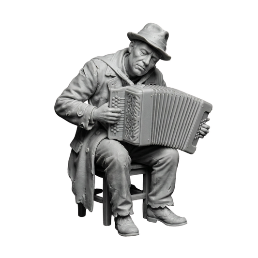 Músico callejero con acordeón