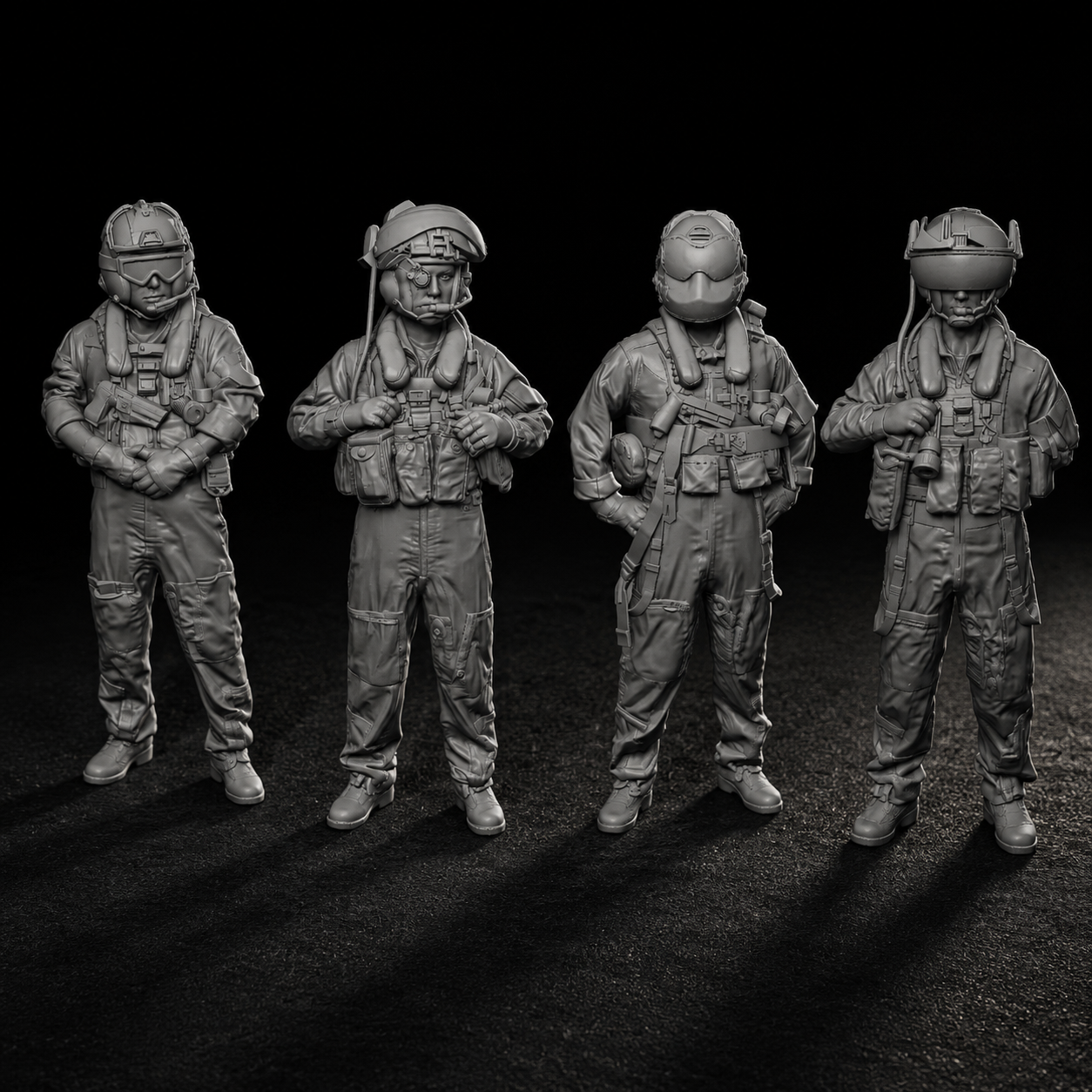 UH-1Y Venom Helicopter Besatzung stehend - 4-teiliges Figuren-Set