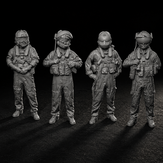 UH-1Y Venom Helicopter Crew Standing - 4 Figure Set