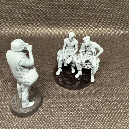 Horst Faas & US-Soldaten - Vietnamkrieg Fotografen-Szene (4-teiliges Figurenset)