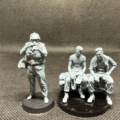 Horst Faas & US-Soldaten - Vietnamkrieg Fotografen-Szene (4-teiliges Figurenset)