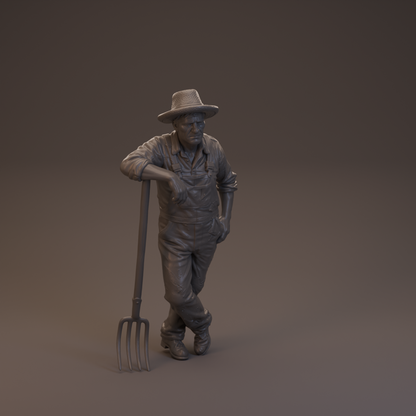 Agricultor con horca