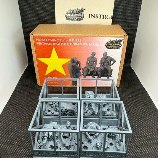 Horst Faas & US-Soldaten - Vietnamkrieg Fotografen-Szene (4-teiliges Figurenset)