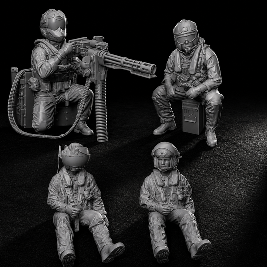 UH-1Y Venom Helicopter Crew Seated - 4-Piece Figure Set