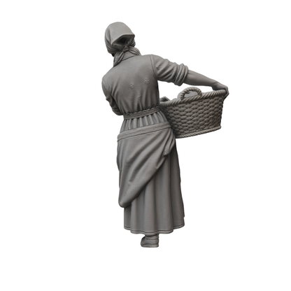 Dame mit Wäschekorb