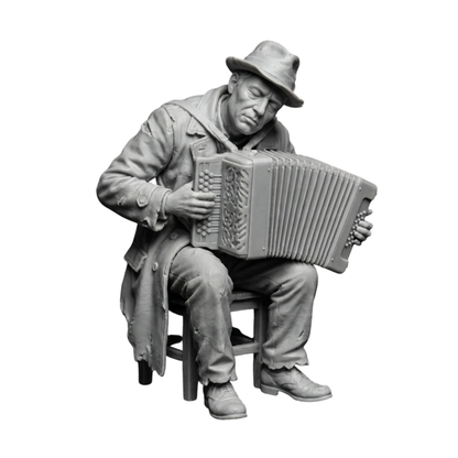 Músico callejero con acordeón