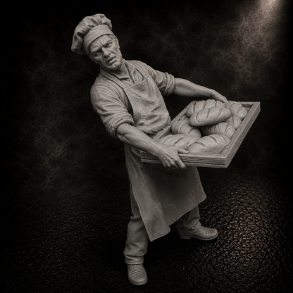 Baker with bread basket