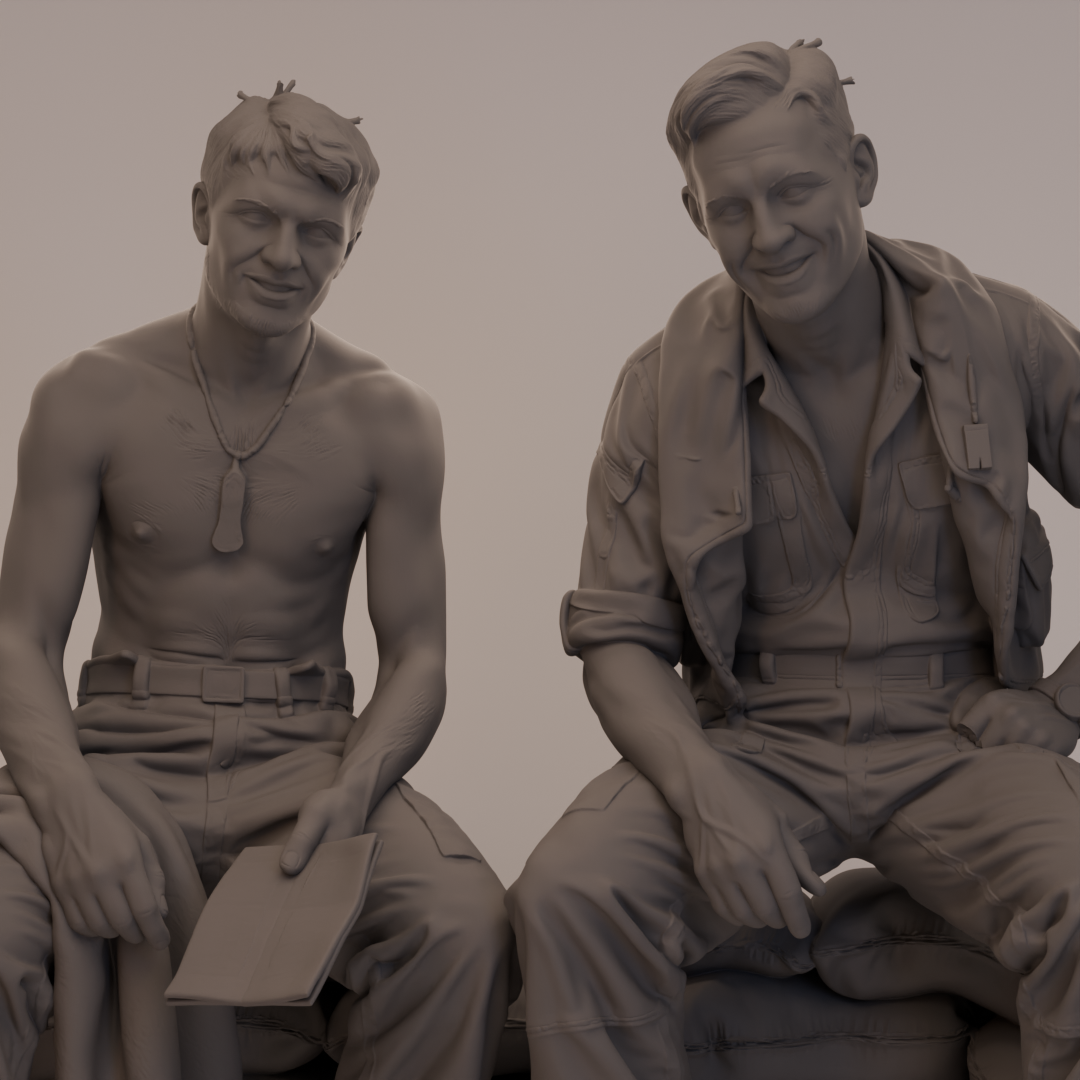 Horst Faas & US-Soldaten - Vietnamkrieg Fotografen-Szene (4-teiliges Figurenset)